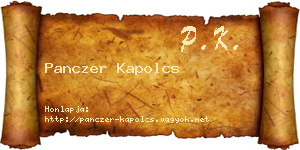 Panczer Kapolcs névjegykártya